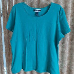 Short sleeve aqua crew neck t-shirt size XL